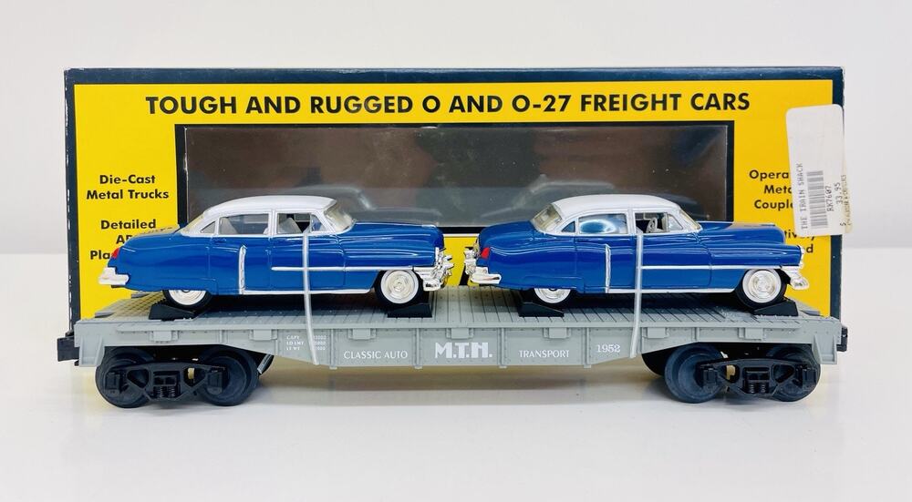 MTH Lines Semi Scale Flat Car w/ Ertl '52 Cadillacs RK-7607L New